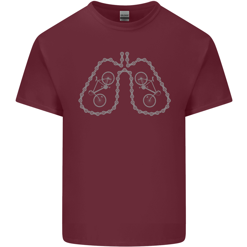 Bicycle Lungs Cyclist Funny Cycling Bike Mens Cotton T-Shirt Tee Top Maroon