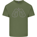 Bicycle Lungs Cyclist Funny Cycling Bike Mens Cotton T-Shirt Tee Top Military Green