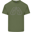 Bicycle Lungs Cyclist Funny Cycling Bike Mens Cotton T-Shirt Tee Top Military Green