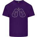 Bicycle Lungs Cyclist Funny Cycling Bike Mens Cotton T-Shirt Tee Top Purple