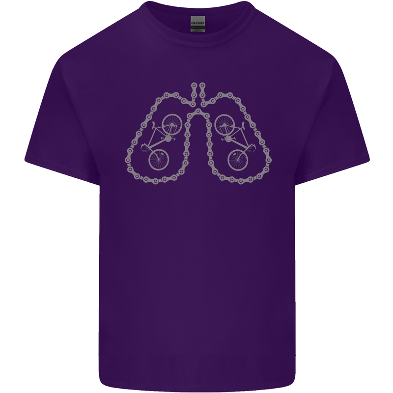 Bicycle Lungs Cyclist Funny Cycling Bike Mens Cotton T-Shirt Tee Top Purple