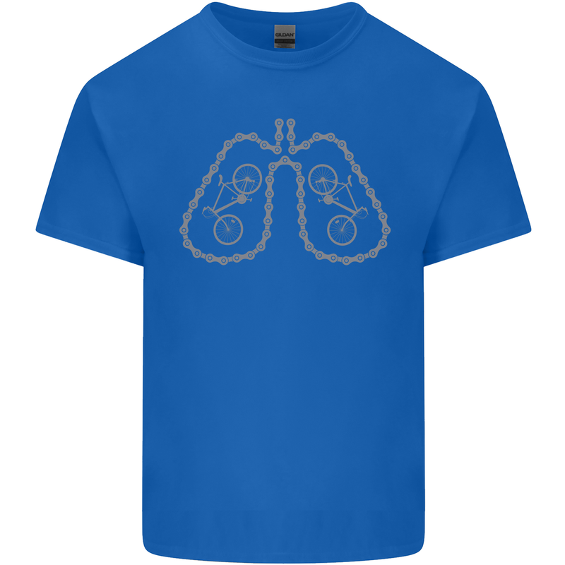 Bicycle Lungs Cyclist Funny Cycling Bike Mens Cotton T-Shirt Tee Top Royal Blue