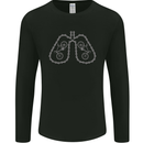 Bicycle Lungs Cyclist Funny Cycling Bike Mens Long Sleeve T-Shirt Black
