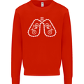Bicycle Lungs Cyclist Funny Cycling Bike Mens Sweatshirt Jumper Bright Red