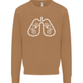Bicycle Lungs Cyclist Funny Cycling Bike Mens Sweatshirt Jumper Caramel Latte