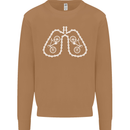 Bicycle Lungs Cyclist Funny Cycling Bike Mens Sweatshirt Jumper Caramel Latte