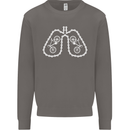 Bicycle Lungs Cyclist Funny Cycling Bike Mens Sweatshirt Jumper Charcoal