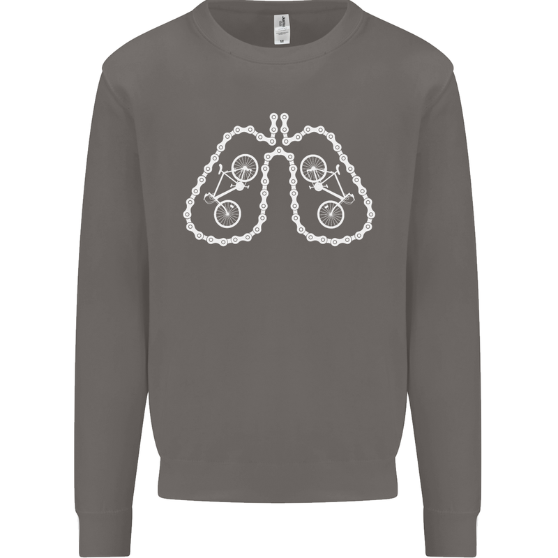 Bicycle Lungs Cyclist Funny Cycling Bike Mens Sweatshirt Jumper Charcoal