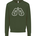 Bicycle Lungs Cyclist Funny Cycling Bike Mens Sweatshirt Jumper Forest Green