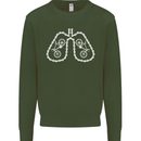 Bicycle Lungs Cyclist Funny Cycling Bike Mens Sweatshirt Jumper Forest Green