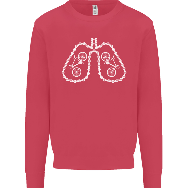 Bicycle Lungs Cyclist Funny Cycling Bike Mens Sweatshirt Jumper Heliconia
