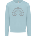 Bicycle Lungs Cyclist Funny Cycling Bike Mens Sweatshirt Jumper Light Blue