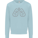 Bicycle Lungs Cyclist Funny Cycling Bike Mens Sweatshirt Jumper Light Blue
