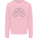 Bicycle Lungs Cyclist Funny Cycling Bike Mens Sweatshirt Jumper Light Pink