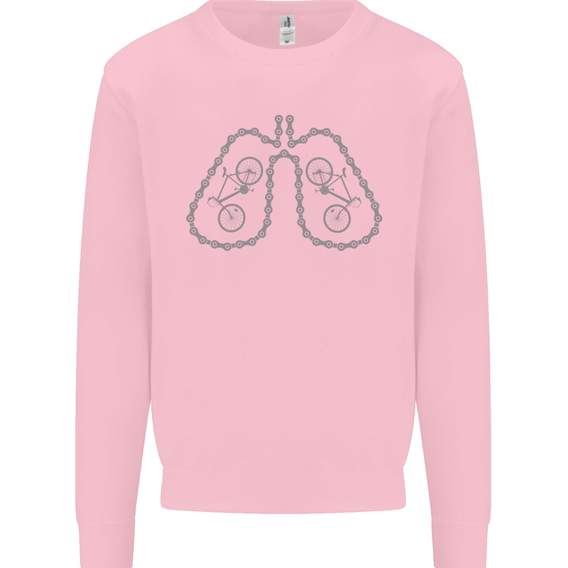 Bicycle Lungs Cyclist Funny Cycling Bike Mens Sweatshirt Jumper Light Pink