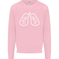 Bicycle Lungs Cyclist Funny Cycling Bike Mens Sweatshirt Jumper Light Pink