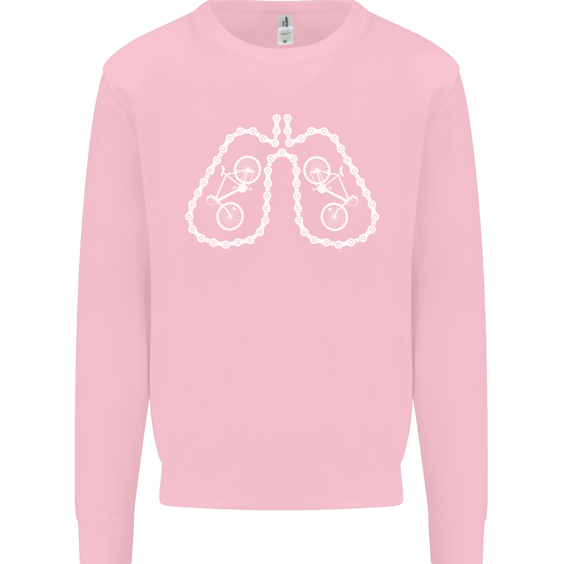 Bicycle Lungs Cyclist Funny Cycling Bike Mens Sweatshirt Jumper Light Pink
