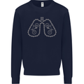 Bicycle Lungs Cyclist Funny Cycling Bike Mens Sweatshirt Jumper Navy Blue