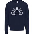 Bicycle Lungs Cyclist Funny Cycling Bike Mens Sweatshirt Jumper Navy Blue