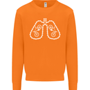 Bicycle Lungs Cyclist Funny Cycling Bike Mens Sweatshirt Jumper Orange