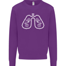 Bicycle Lungs Cyclist Funny Cycling Bike Mens Sweatshirt Jumper Purple