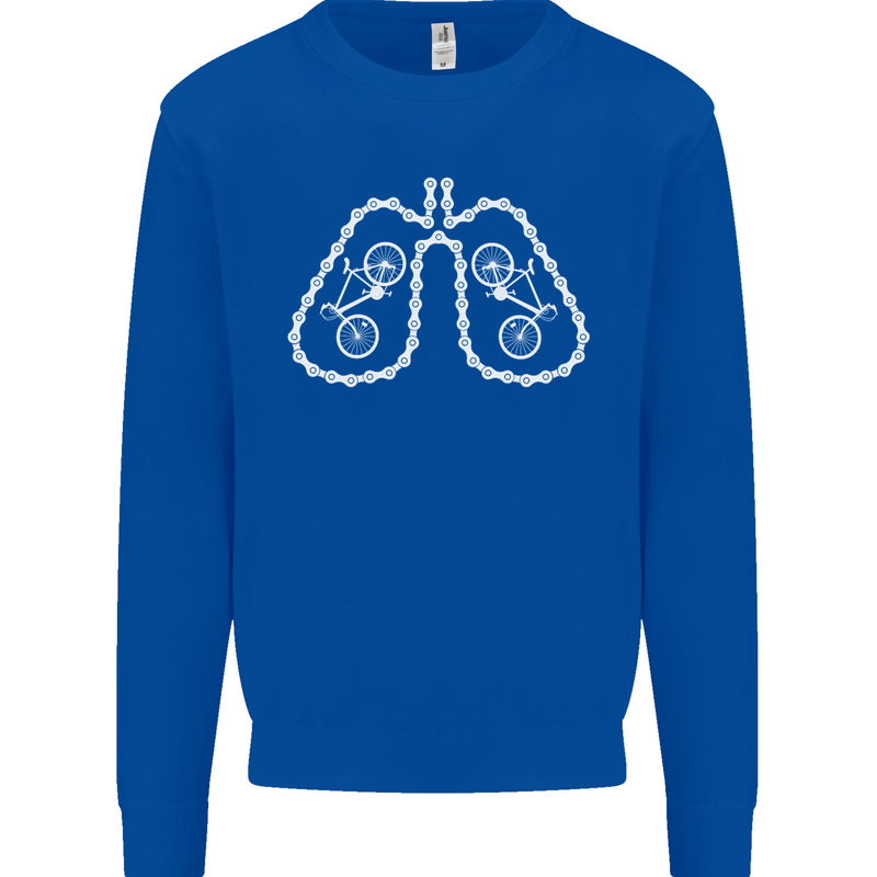Bicycle Lungs Cyclist Funny Cycling Bike Mens Sweatshirt Jumper Royal Blue