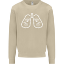 Bicycle Lungs Cyclist Funny Cycling Bike Mens Sweatshirt Jumper Sand