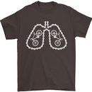 Bicycle Lungs Cyclist Funny Cycling Bike Mens T-Shirt Cotton Gildan Dark Chocolate