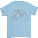 Bicycle Lungs Cyclist Funny Cycling Bike Mens T-Shirt Cotton Gildan Light Blue