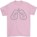 Bicycle Lungs Cyclist Funny Cycling Bike Mens T-Shirt Cotton Gildan Light Pink