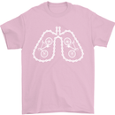 Bicycle Lungs Cyclist Funny Cycling Bike Mens T-Shirt Cotton Gildan Light Pink