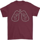 Bicycle Lungs Cyclist Funny Cycling Bike Mens T-Shirt Cotton Gildan Maroon