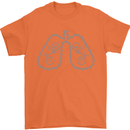 Bicycle Lungs Cyclist Funny Cycling Bike Mens T-Shirt Cotton Gildan Orange