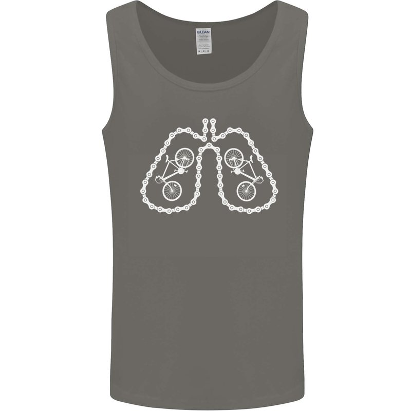Bicycle Lungs Cyclist Funny Cycling Bike Mens Vest Tank Top Charcoal