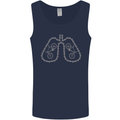 Bicycle Lungs Cyclist Funny Cycling Bike Mens Vest Tank Top Navy Blue