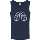 Bicycle Lungs Cyclist Funny Cycling Bike Mens Vest Tank Top Navy Blue