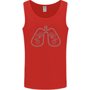 Bicycle Lungs Cyclist Funny Cycling Bike Mens Vest Tank Top Red