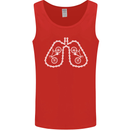 Bicycle Lungs Cyclist Funny Cycling Bike Mens Vest Tank Top Red