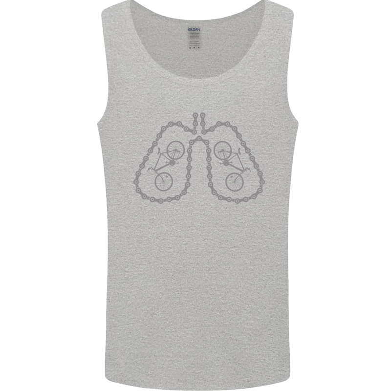 Bicycle Lungs Cyclist Funny Cycling Bike Mens Vest Tank Top Sports Grey