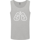 Bicycle Lungs Cyclist Funny Cycling Bike Mens Vest Tank Top Sports Grey