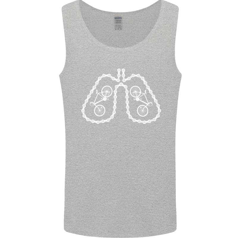 Bicycle Lungs Cyclist Funny Cycling Bike Mens Vest Tank Top Sports Grey