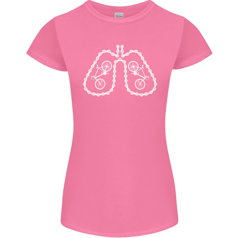 Bicycle Lungs Cyclist Funny Cycling Bike Womens Petite Cut T-Shirt Azalea
