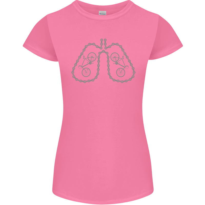 Bicycle Lungs Cyclist Funny Cycling Bike Womens Petite Cut T-Shirt Azalea