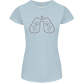 Bicycle Lungs Cyclist Funny Cycling Bike Womens Petite Cut T-Shirt Light Blue