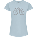 Bicycle Lungs Cyclist Funny Cycling Bike Womens Petite Cut T-Shirt Light Blue