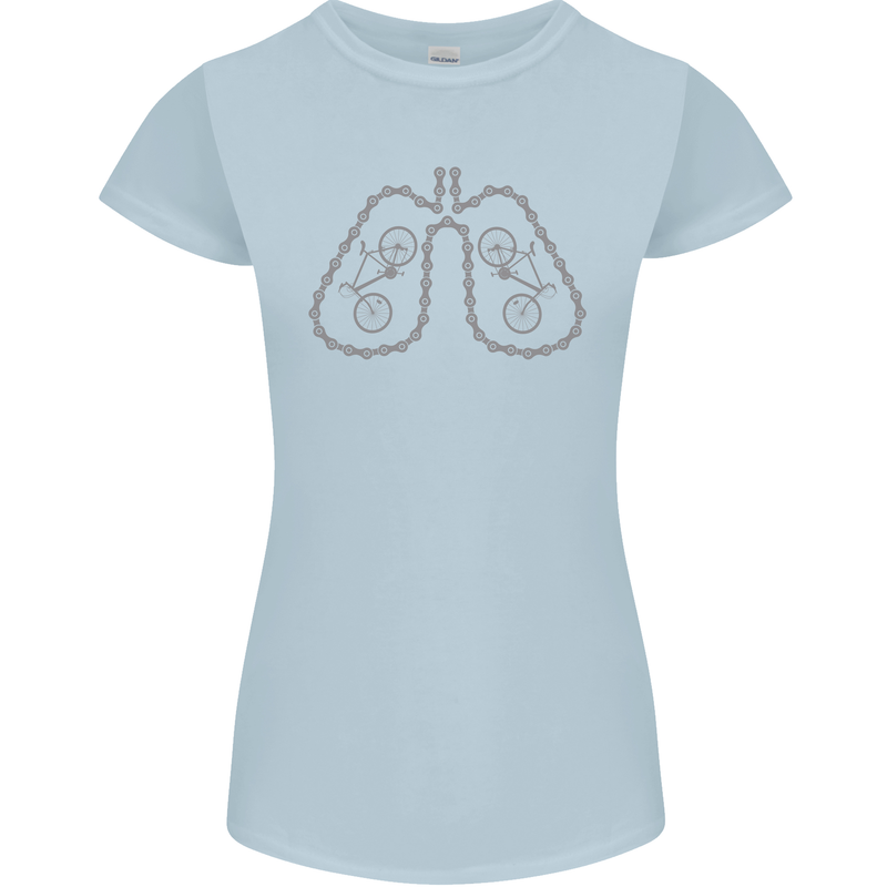 Bicycle Lungs Cyclist Funny Cycling Bike Womens Petite Cut T-Shirt Light Blue