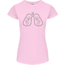Bicycle Lungs Cyclist Funny Cycling Bike Womens Petite Cut T-Shirt Light Pink