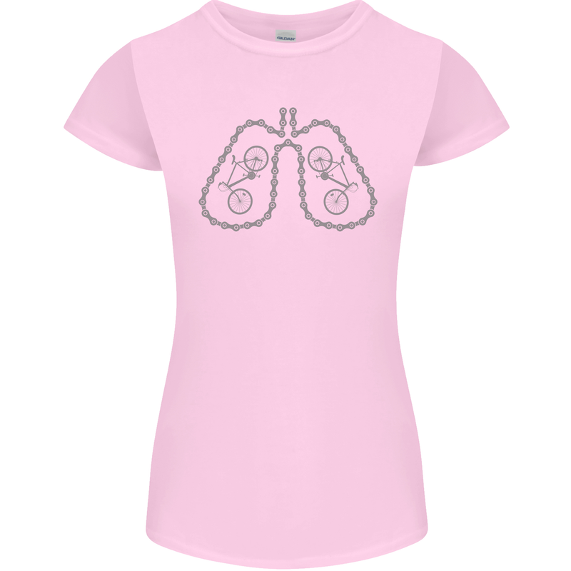 Bicycle Lungs Cyclist Funny Cycling Bike Womens Petite Cut T-Shirt Light Pink
