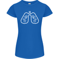 Bicycle Lungs Cyclist Funny Cycling Bike Womens Petite Cut T-Shirt Royal Blue