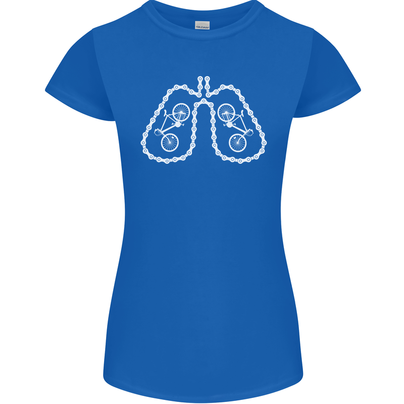 Bicycle Lungs Cyclist Funny Cycling Bike Womens Petite Cut T-Shirt Royal Blue